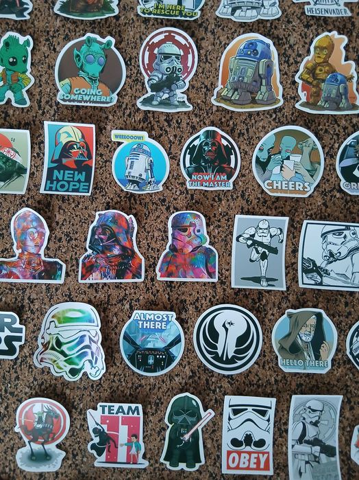 Lote de 90 autocolantes Star Wars