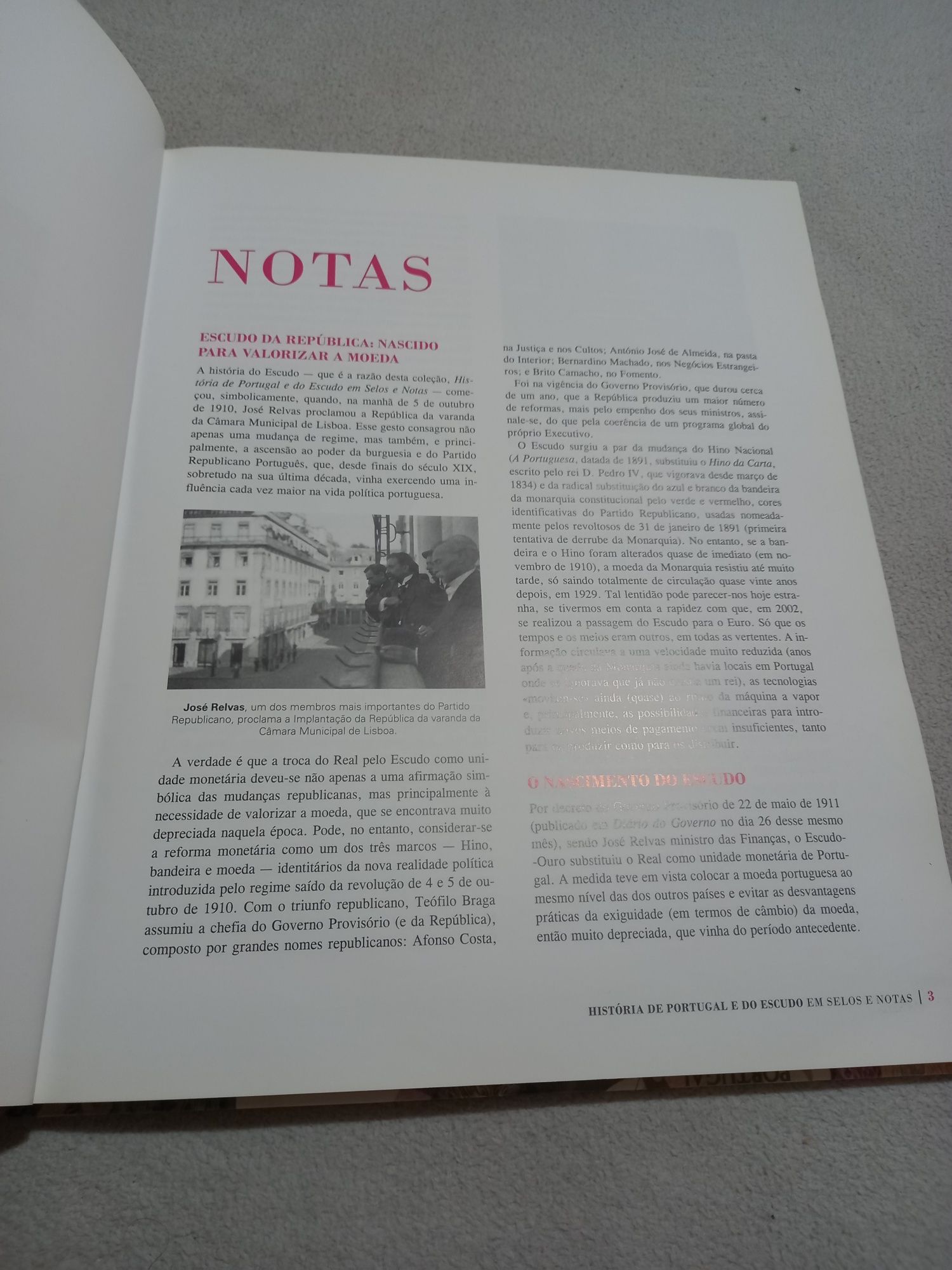 História de Portugal e do escudo em notas e selos