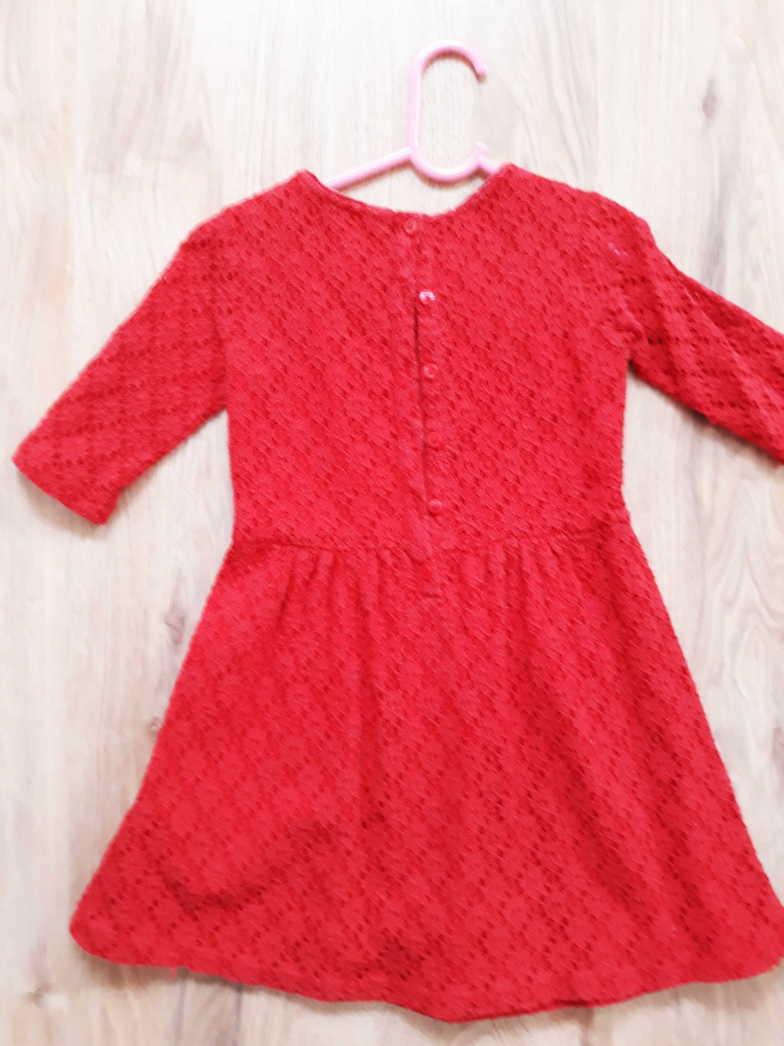 Sukienka czerwona koronkowa 4-5lat,110