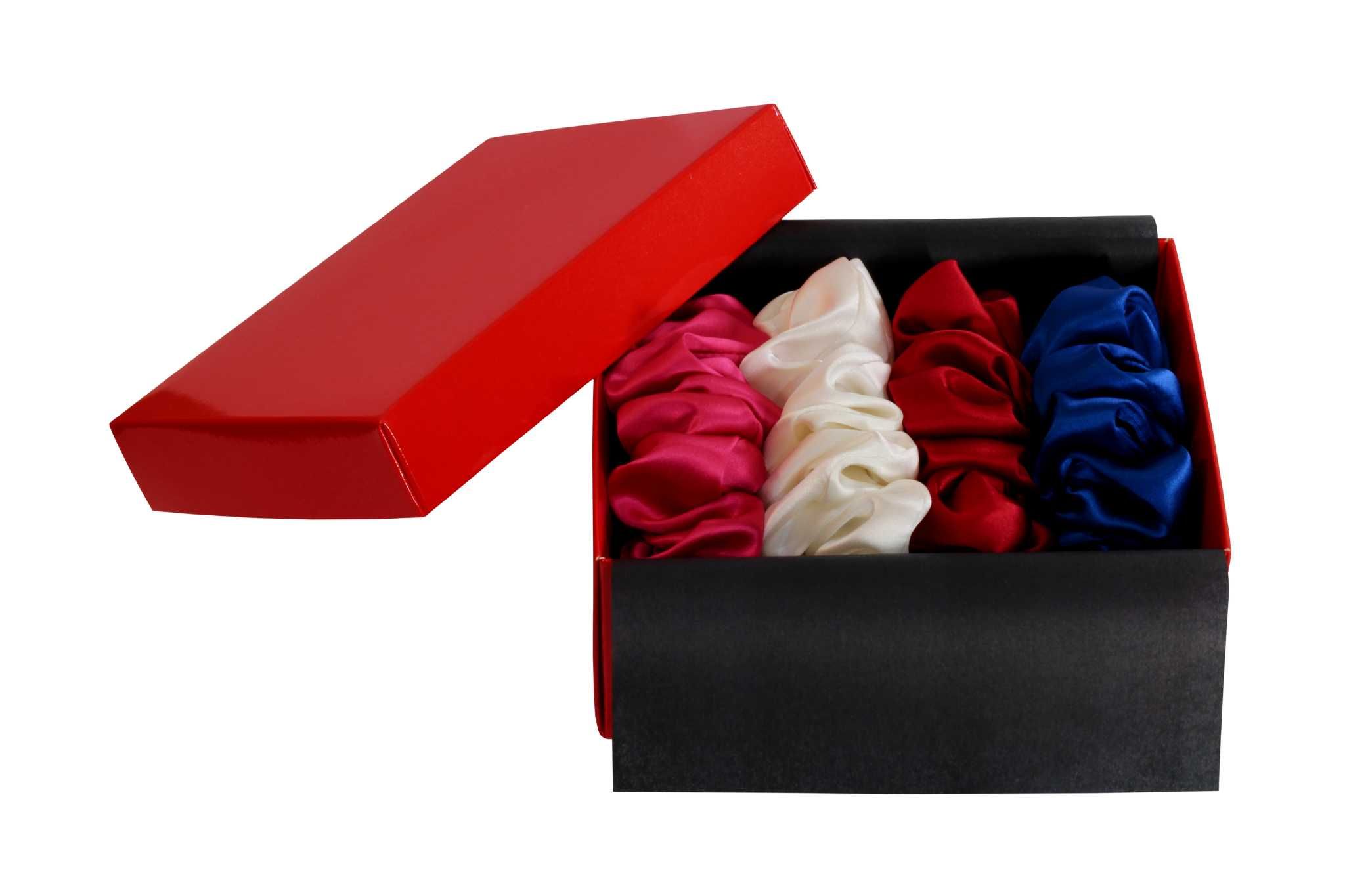 Jedwabna gumka typu scrunchie (frotka) Butelkowa Zieleń S