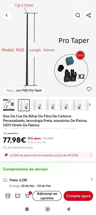 Eagleking 11 mm carbon M2020240831001 novos