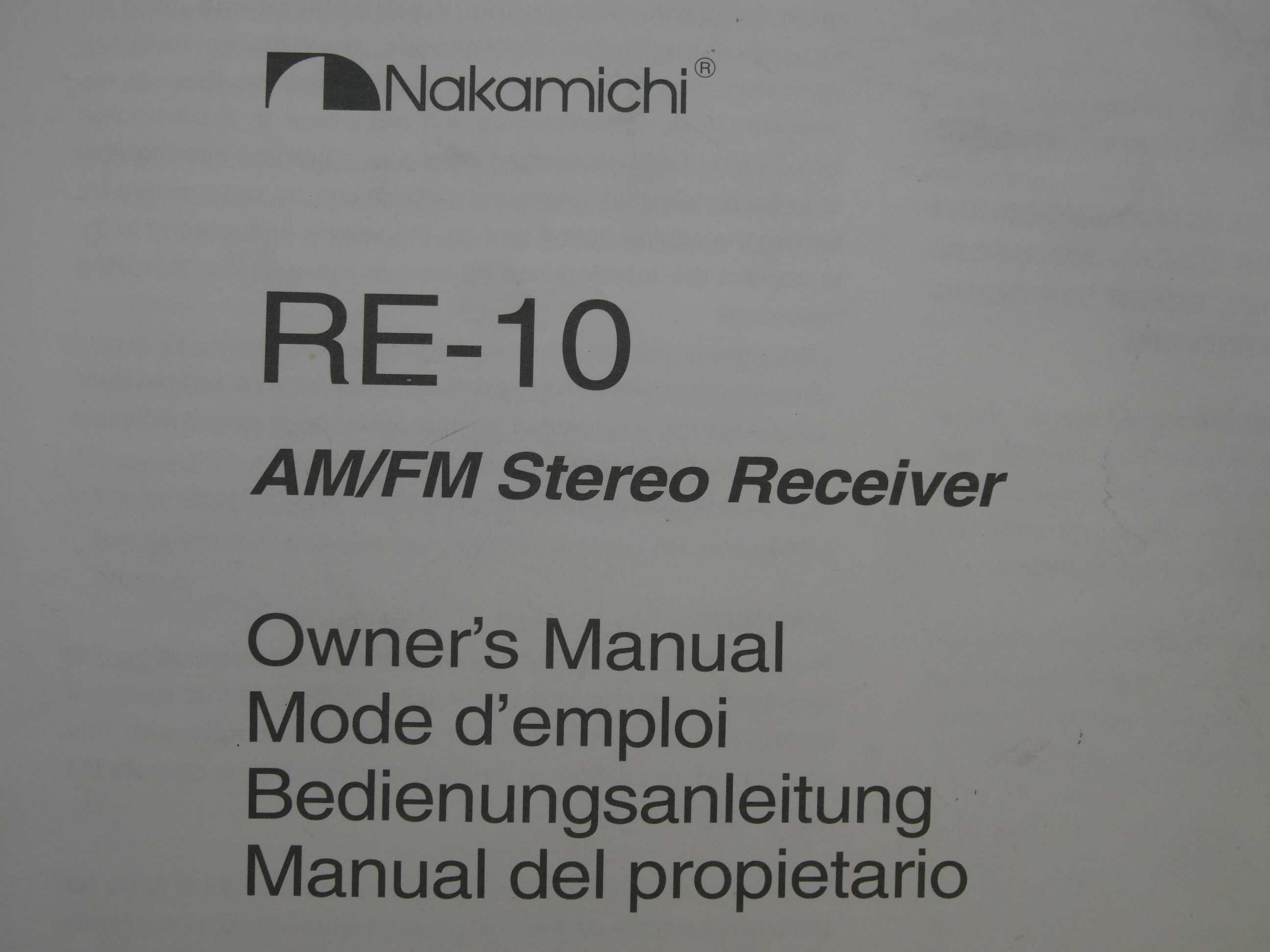 Nakamichi RE-10 Manual