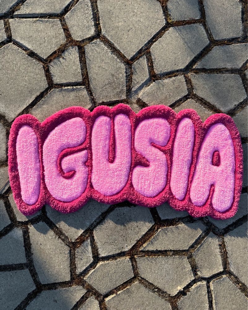 dywan custom tufting twój napis twoje kolory (przykładowa praca)