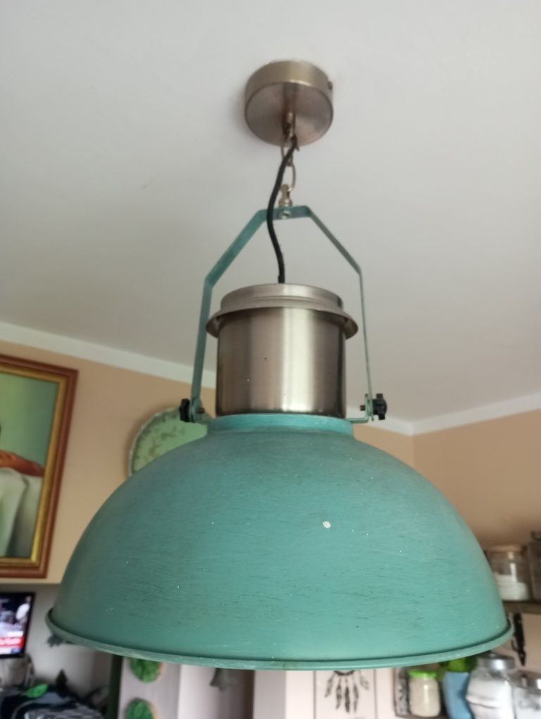 Lampa loft turkusowa śr. 38 cm