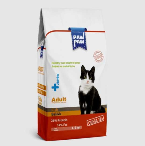 Сухий корм для дорослих котів Hermos Pawpaw з рибою 1.5 кг