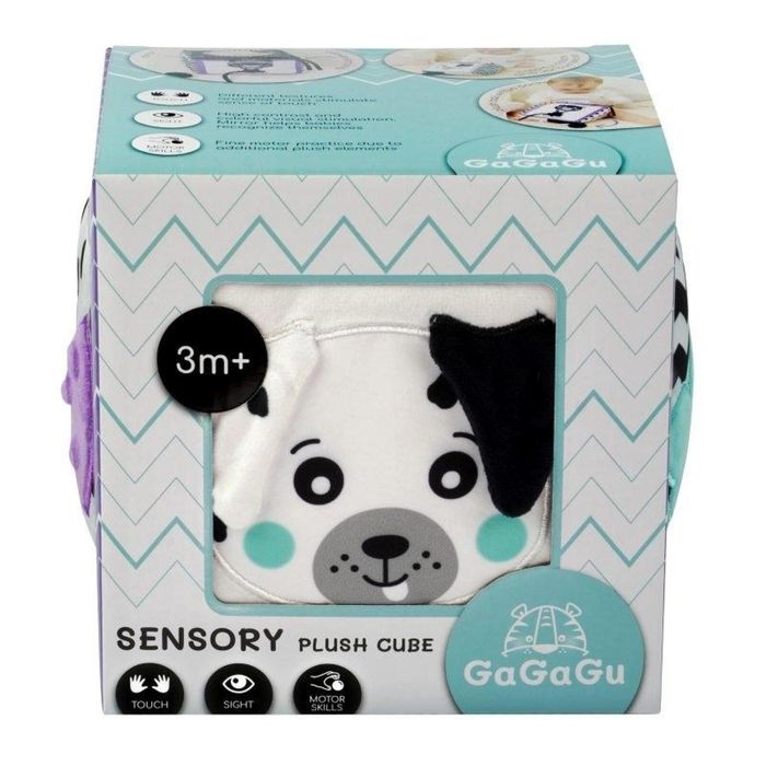 Pluszowa kostka sensoryczna 15x15cm GaGaGu pudełko,173x171 mm