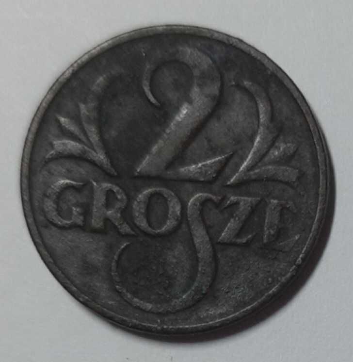 4 monety 2 grosze z lat 1923, 1927, 1935 i 1937