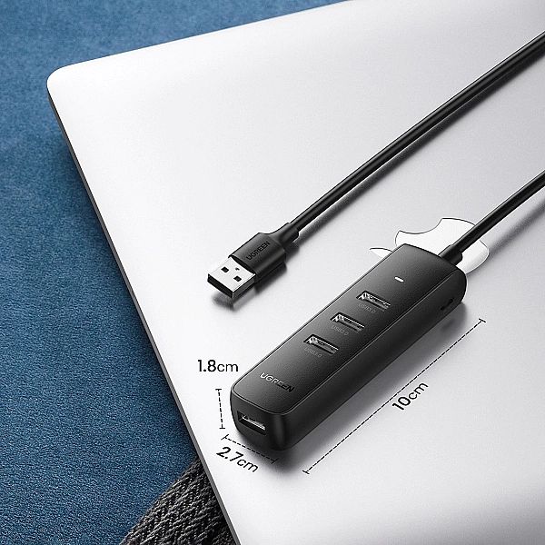 Ugreen rozdzielacz HUB USB Typ A - 4x USB 3.2 Gen 1 czarny (CM416, 806