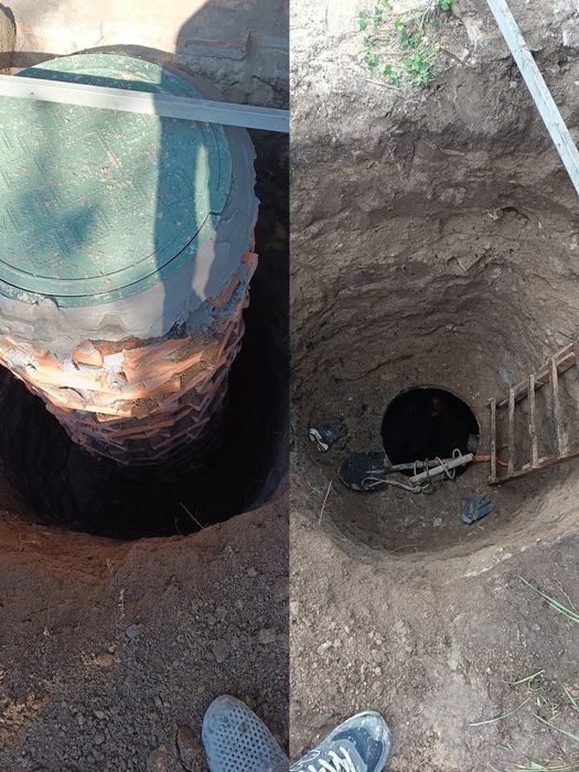 Яма. Септик. Ручная чистка сливной ямы. Илосос.Выкачка.Бетонные работы