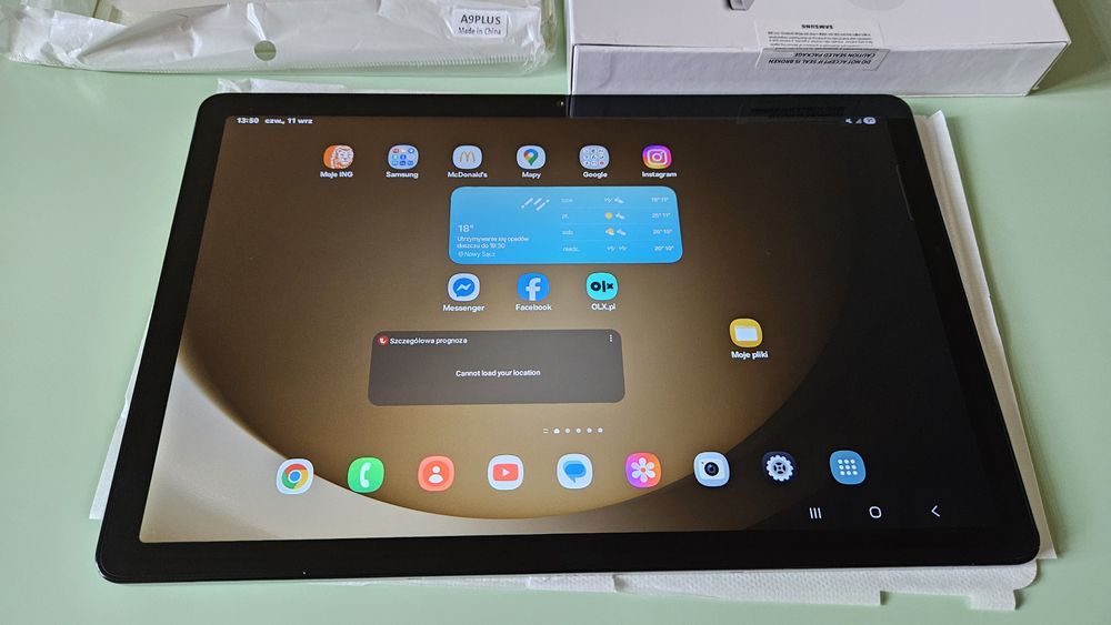 Tablet Samsung Galaxy Tab A9+ 11 8/128 5G srebrny. Jak nowy gwarancja.