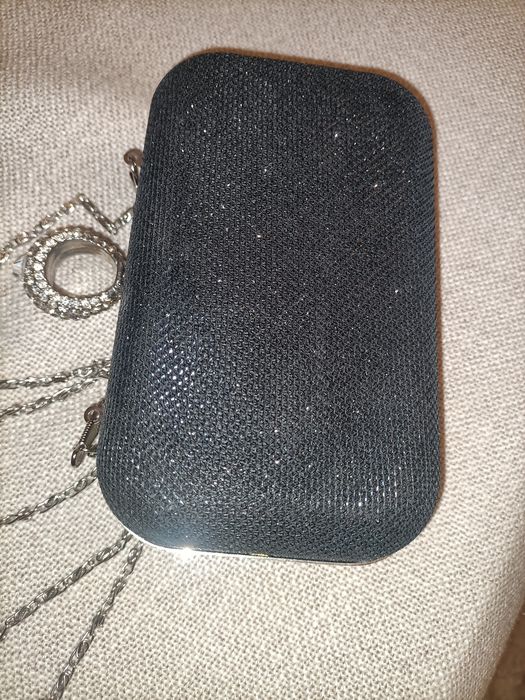 Wizytowa mini torebka black błysk
