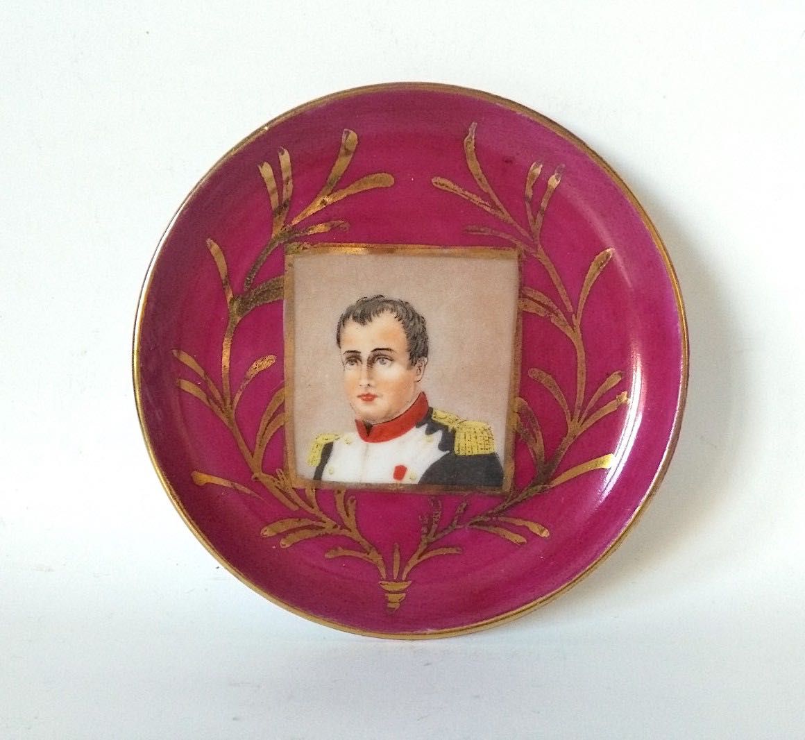 Zabytek talerzyk Napoleon Bonaparte ręcznie malowany porcelana