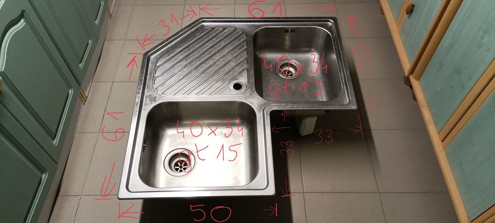 Zlewozmywak Franke rogowy nierdzewny dwukomorowy z ociekaczem