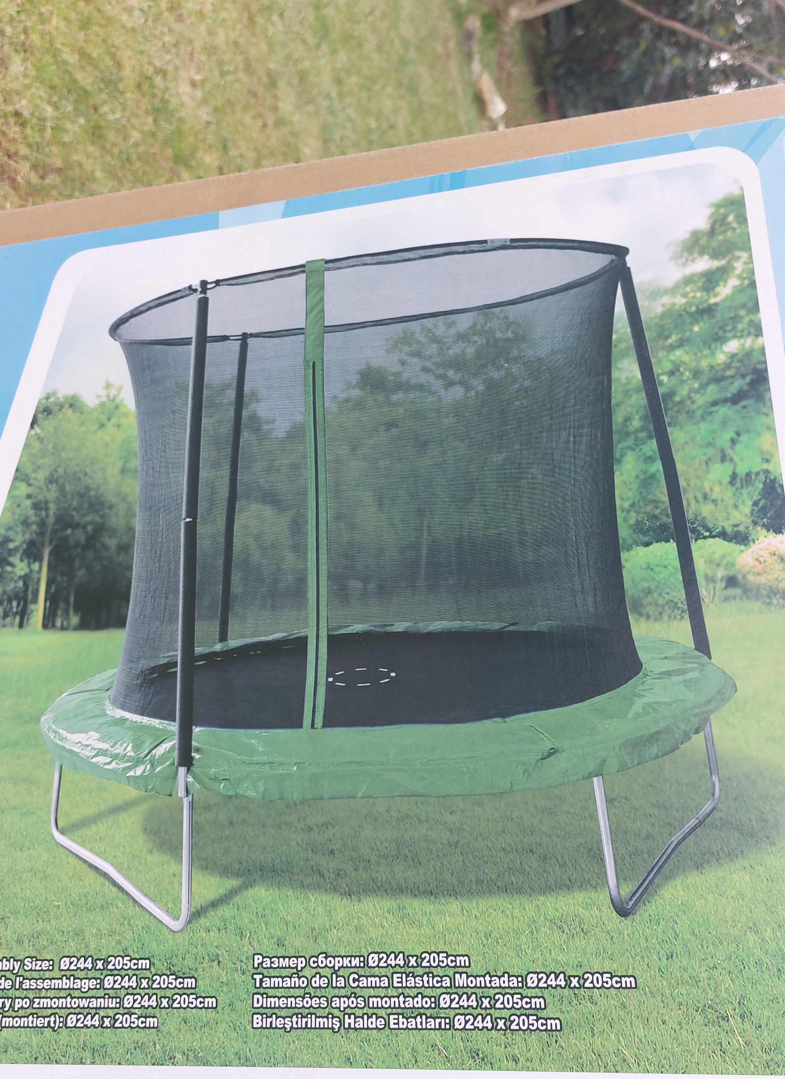 Trampolina z siatką zabezpieczającą 244cm nowa w pudelku!