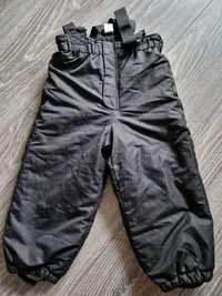 Spodnie zimowe na szelkach H&M czarne rozmiar 98