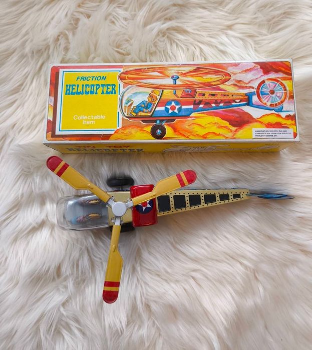 Metalowa zabawka Tin Toy Helikopter MF334, nowa, pudełko, unikat