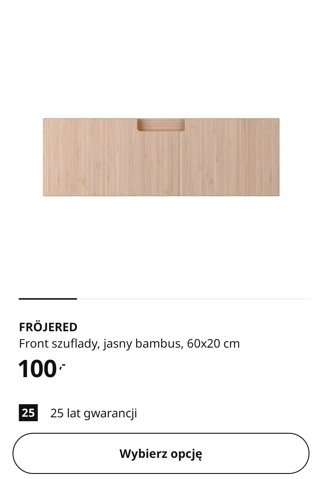 IKEA FRÖJERED 4 Panele maskujące 62x80 39x80, Front szuflady 60x40,