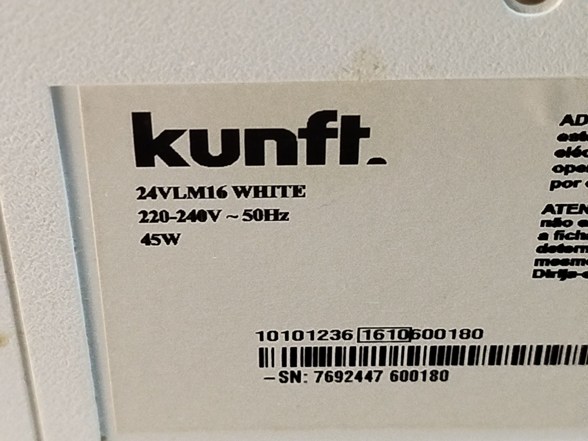 LCD kunft 24 polegadas branco