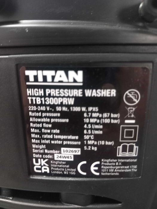 Myjka ciśnieniowa Titan TTB1300prw nowa !!!