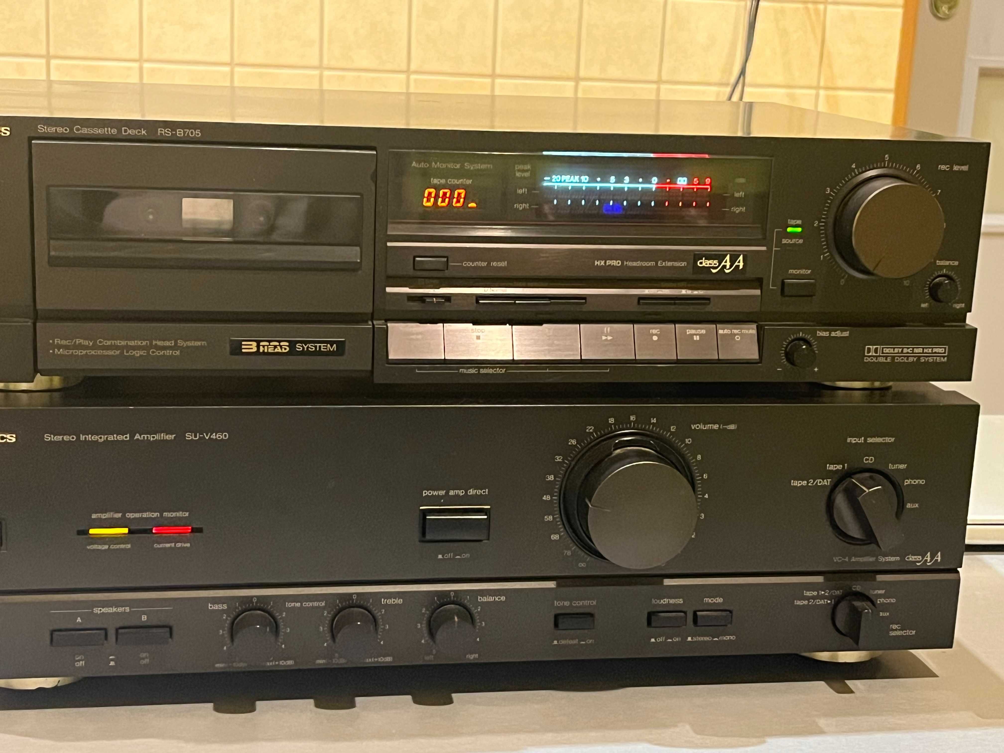 Magnetofon kasetowy deck Technics RS-B705 trójgłowicowy wysoki model