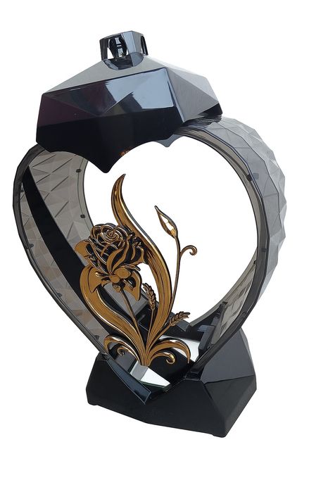 Duży Lampion Serce z Różą Premium