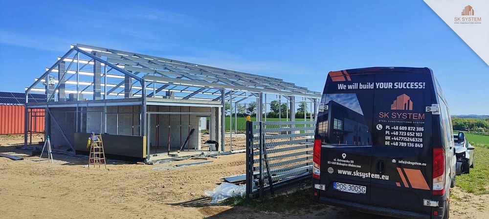 Hala 405 m2 stalowa magazyn warsztat płyta konstrukcja SK SYSTEM
