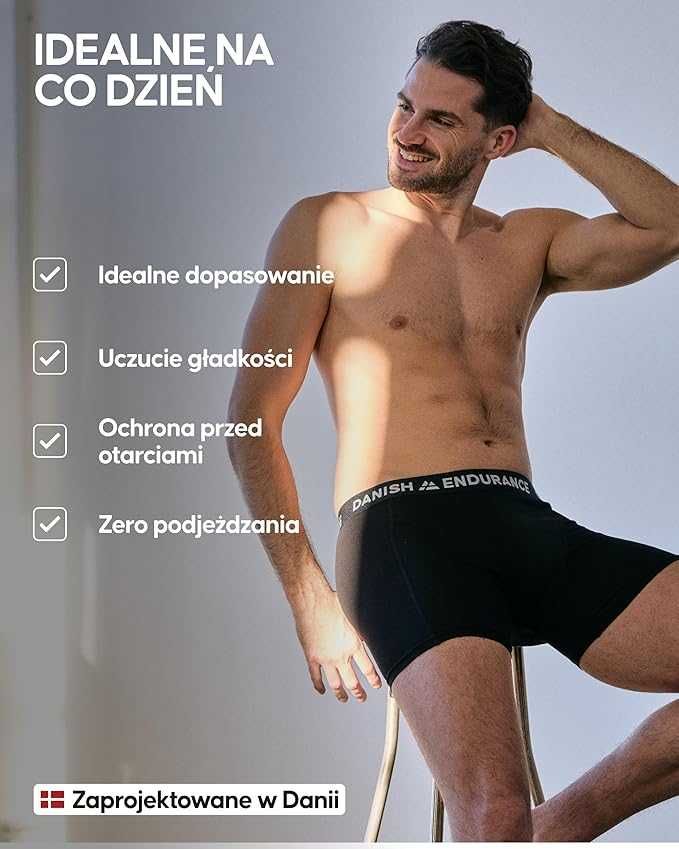 DANISH ENDURANCE 6-PACK Bokserki Męskie Bawełniane 95%, rozm. L