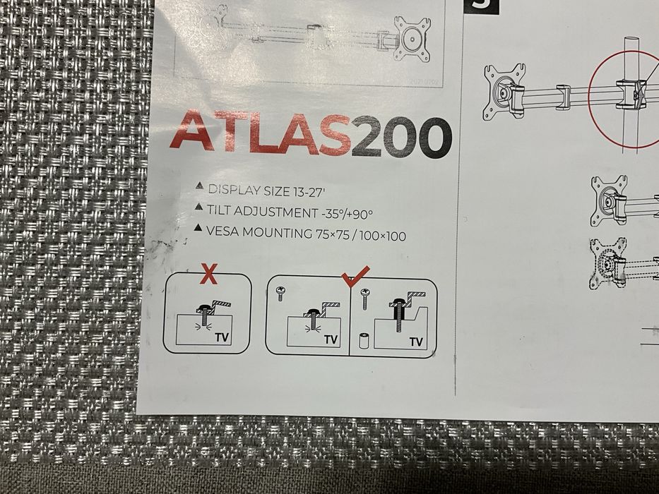 Nowy uchwyt do monitora. Na 2 szt. Gear Atlas 200, 13 - 27