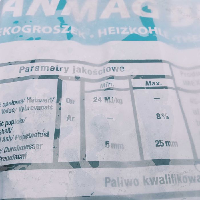 Groszek workowany Anmag błękitny, ekogroszek 24-26mJ niska zaw popiołu