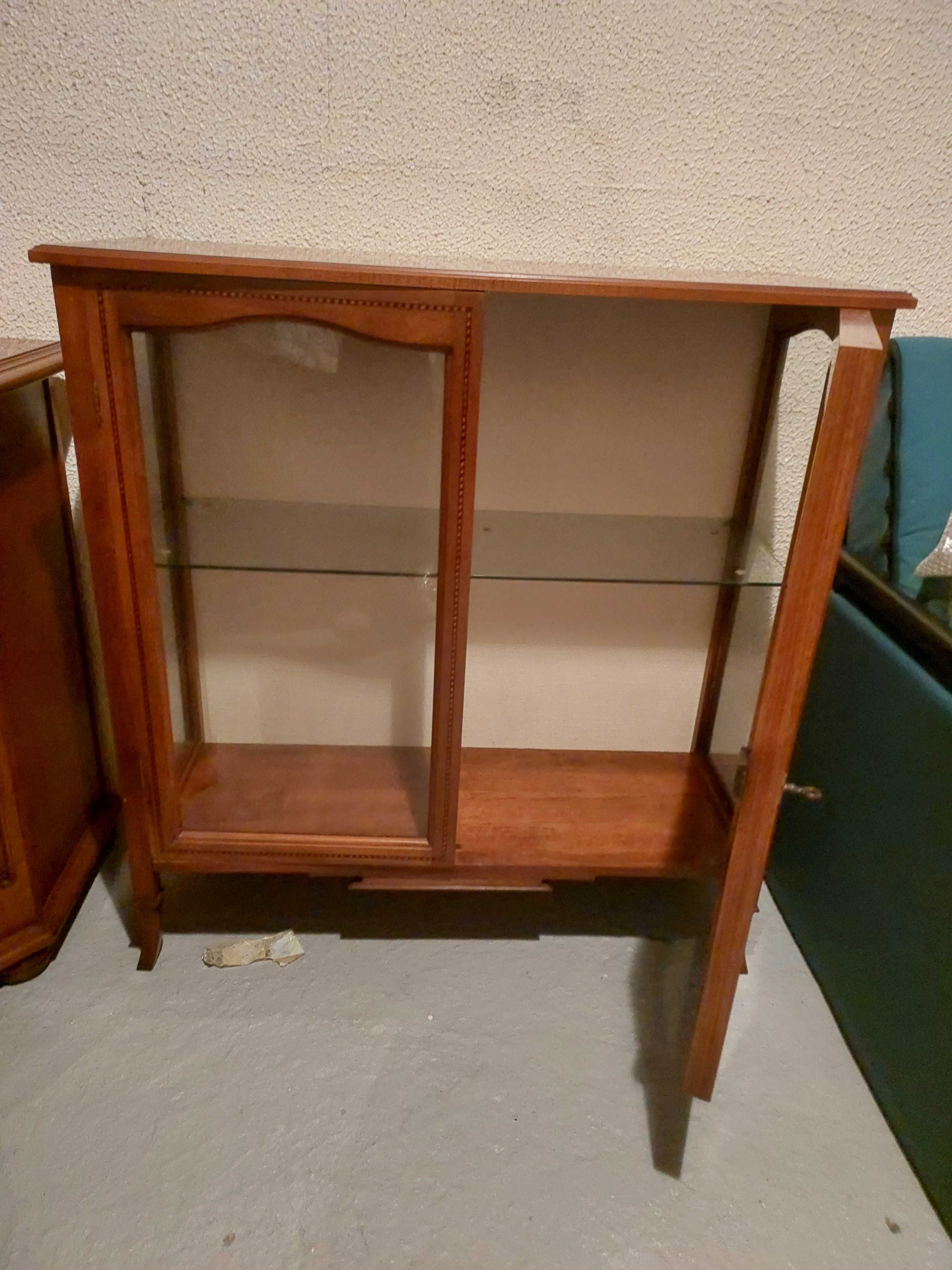 Vitrine móvel prateleira vidro madeira nobre
