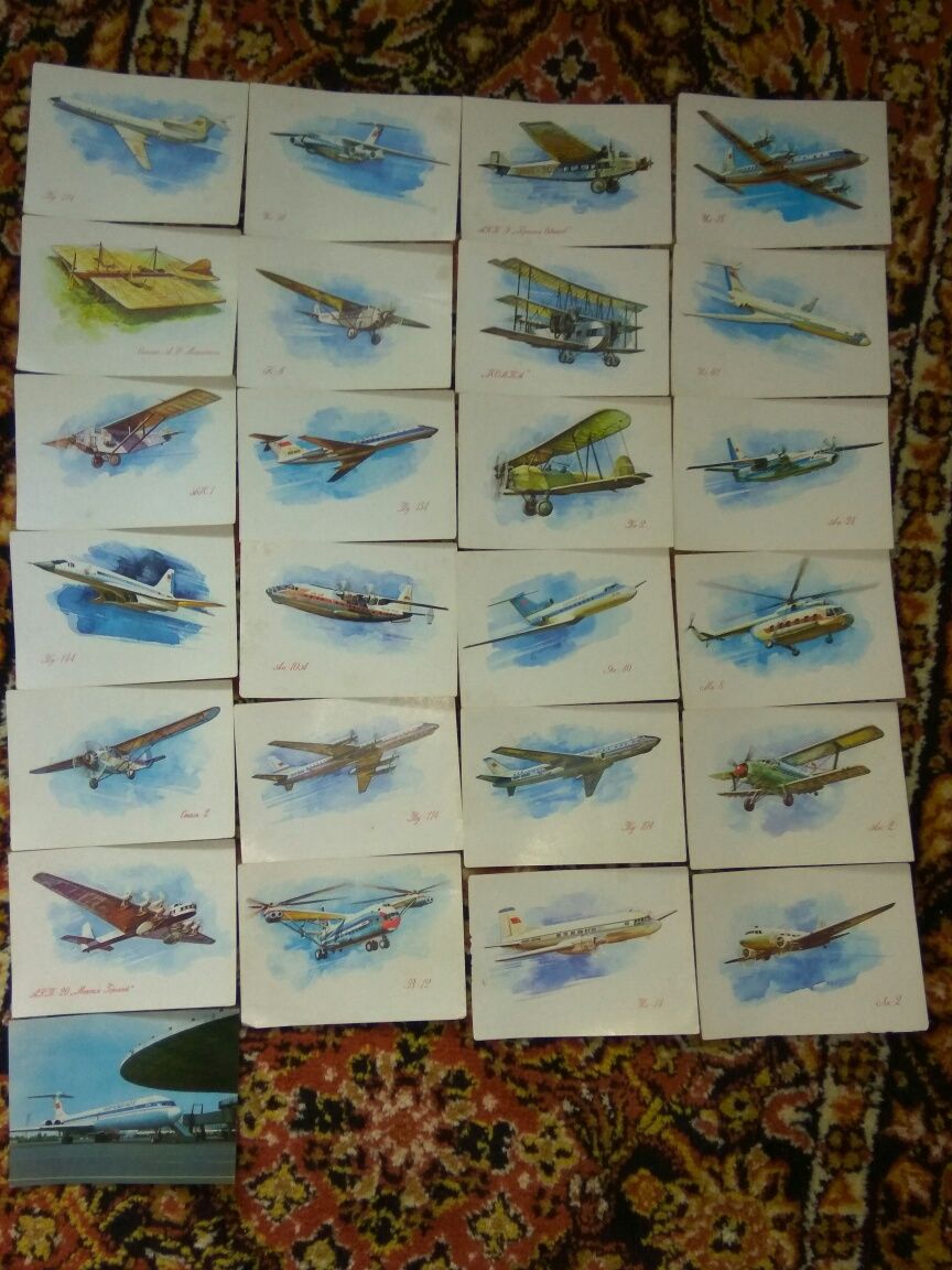 Коллекция открыток Самолёты и вертолёты Аэрофлот