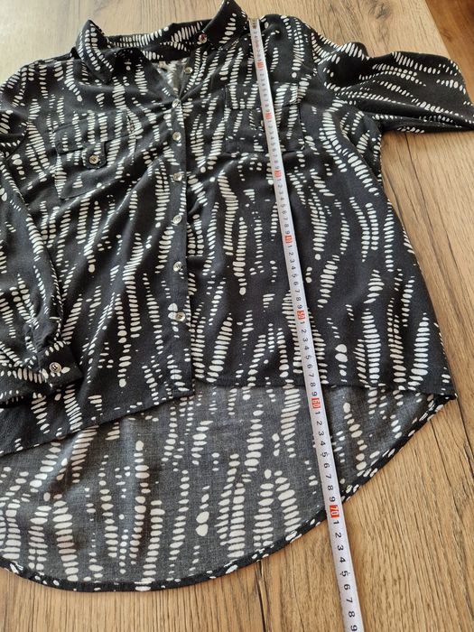 Czarno-biała elegancka bluzka duża koszula
