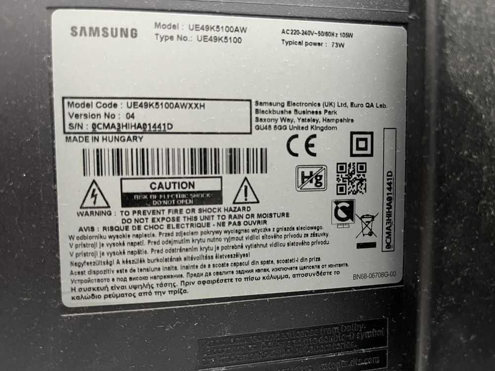 Uszkodzony telewizor samsung