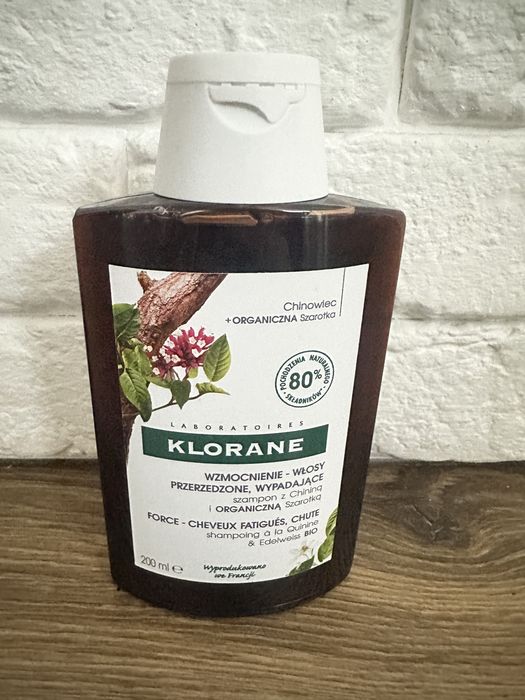 KLORANE Szampon do włosów z chininą i szarotką, 200ml