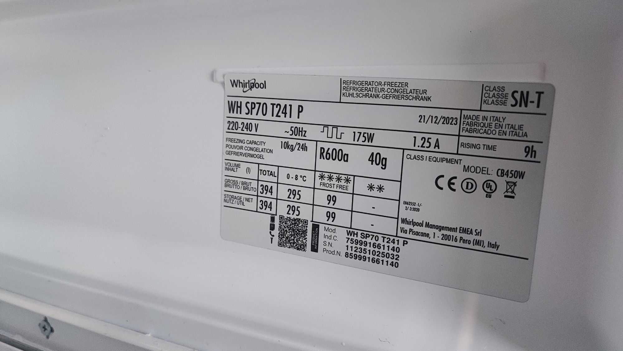 Lodówka WHIRLPOOL WH SP70 T241 P