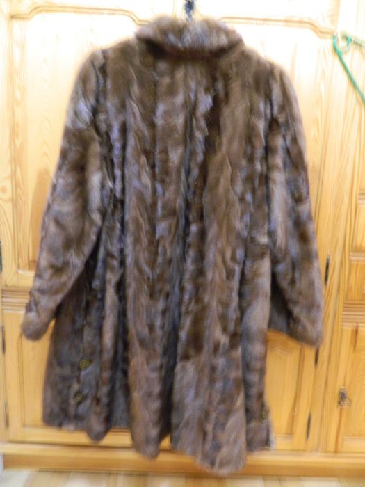 futro z norek - brązowe, rozmiar 42/44