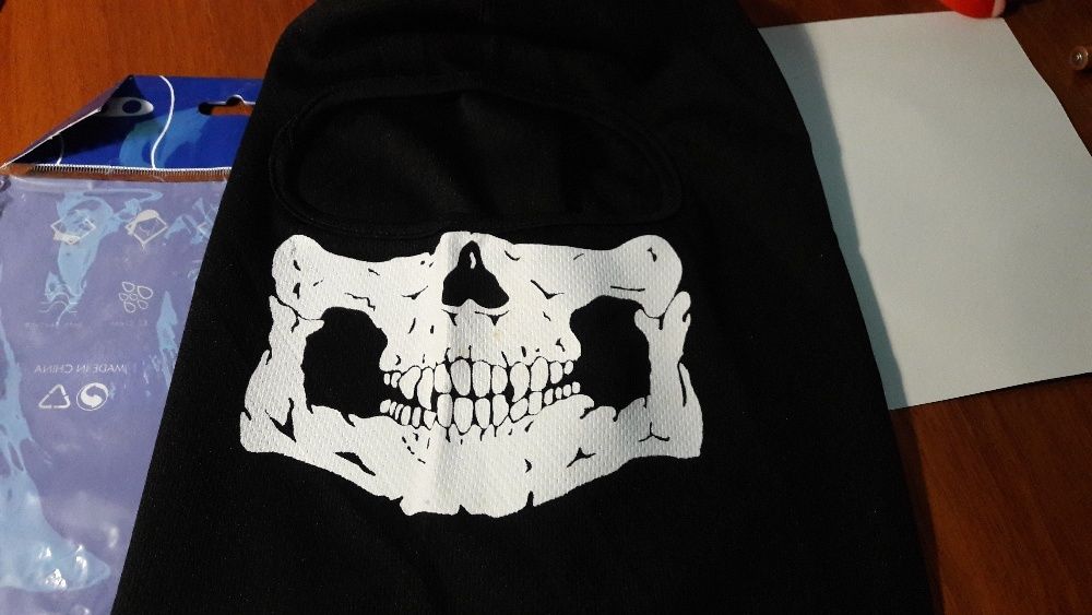 Балаклава маска с черепом / спандекс коттон / баф /подшлемник