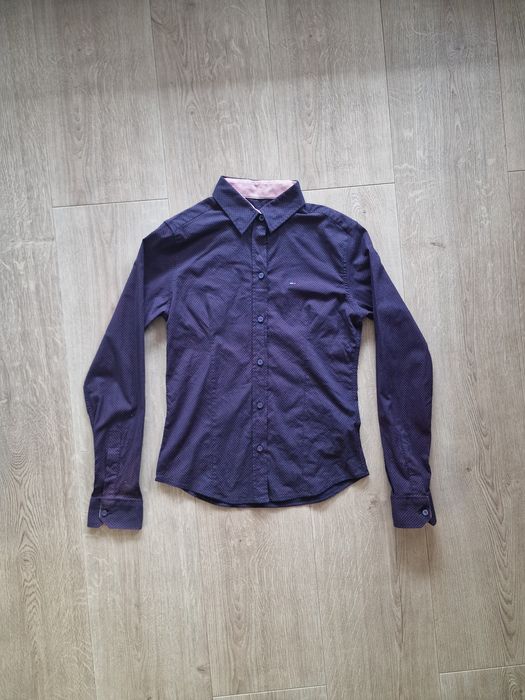 Koszula S 36 Tommy Hilfiger granatowa czerwone kropki damska