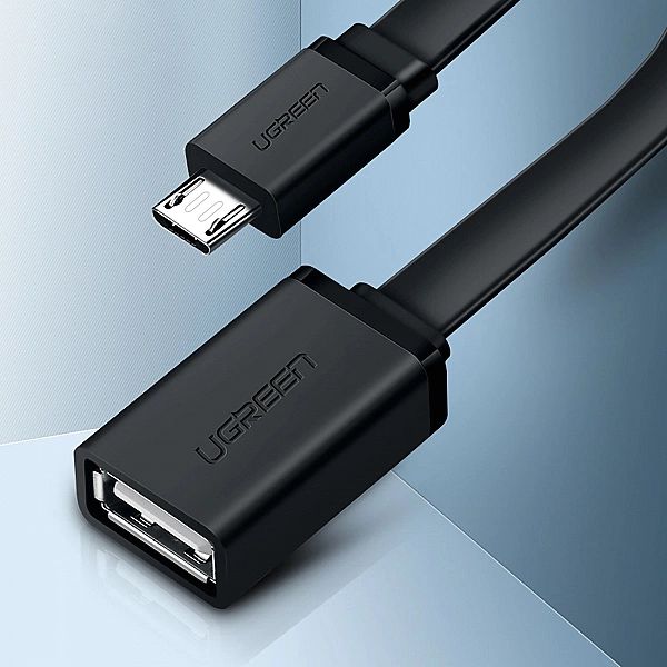 Kabel Ugreen US133, 10396 micro USB (męski) / USB-A (żeński) OTG płask