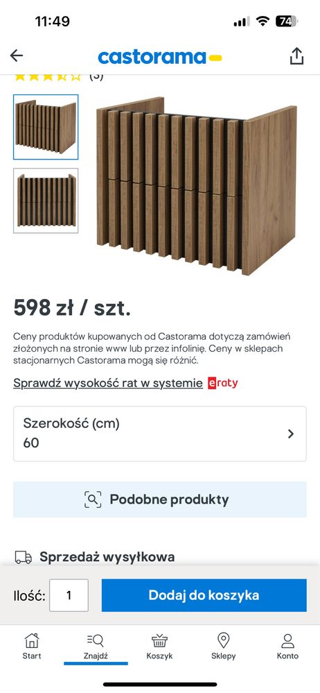 Nowa Szafka pod umywalke Deftrans 60 cm