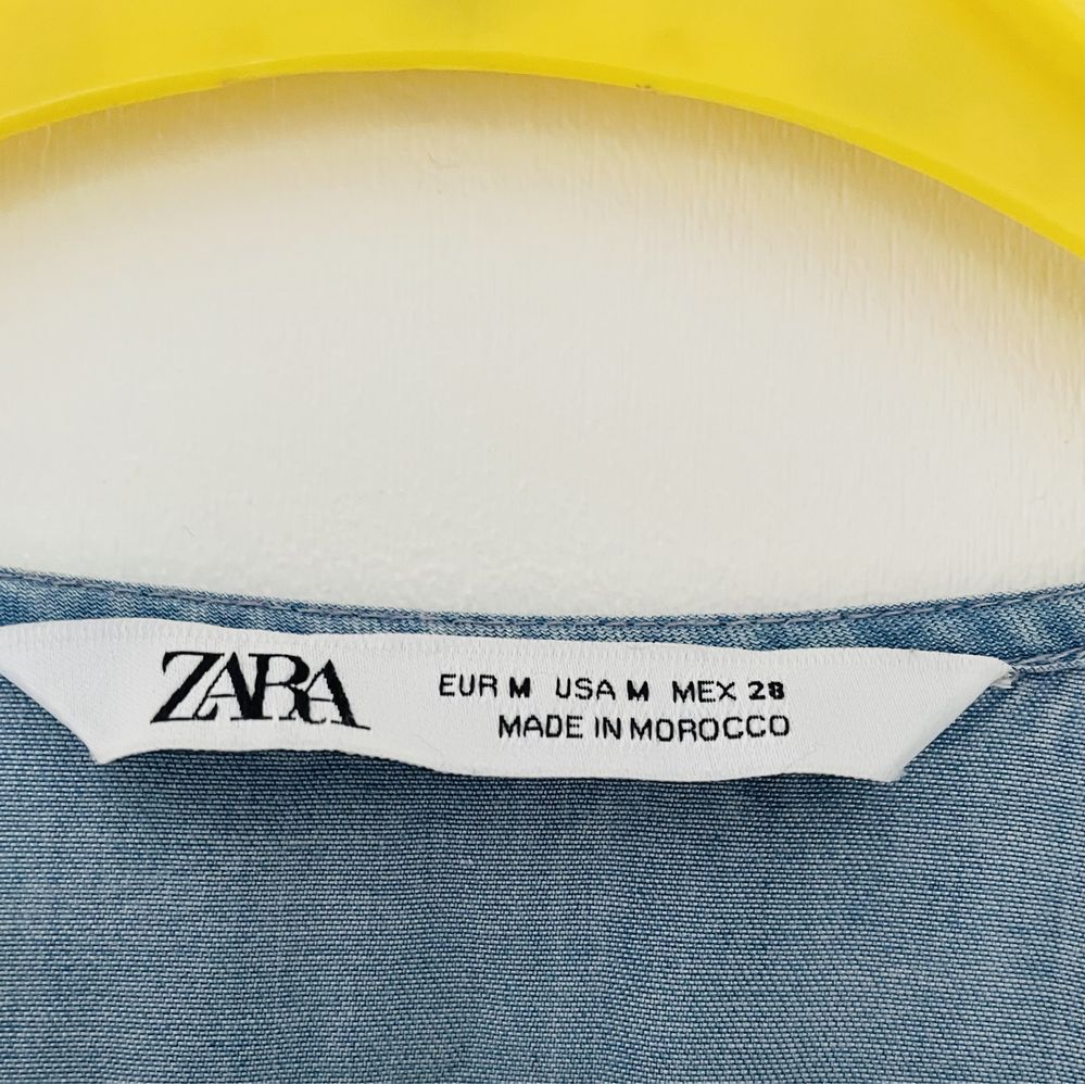 piękna sukienka zara M bufki dżins jeans