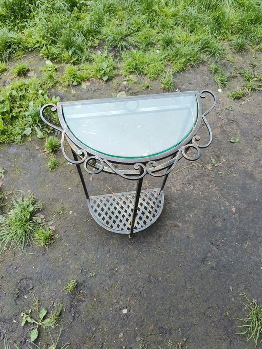Metaloplastyka Konsola Stolik Ze Szklanym Blatem