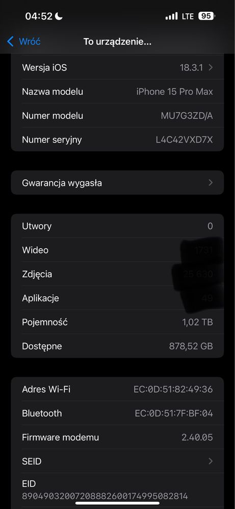 Iphone 15 pro max 1 Tb dual sim karta sim i esim