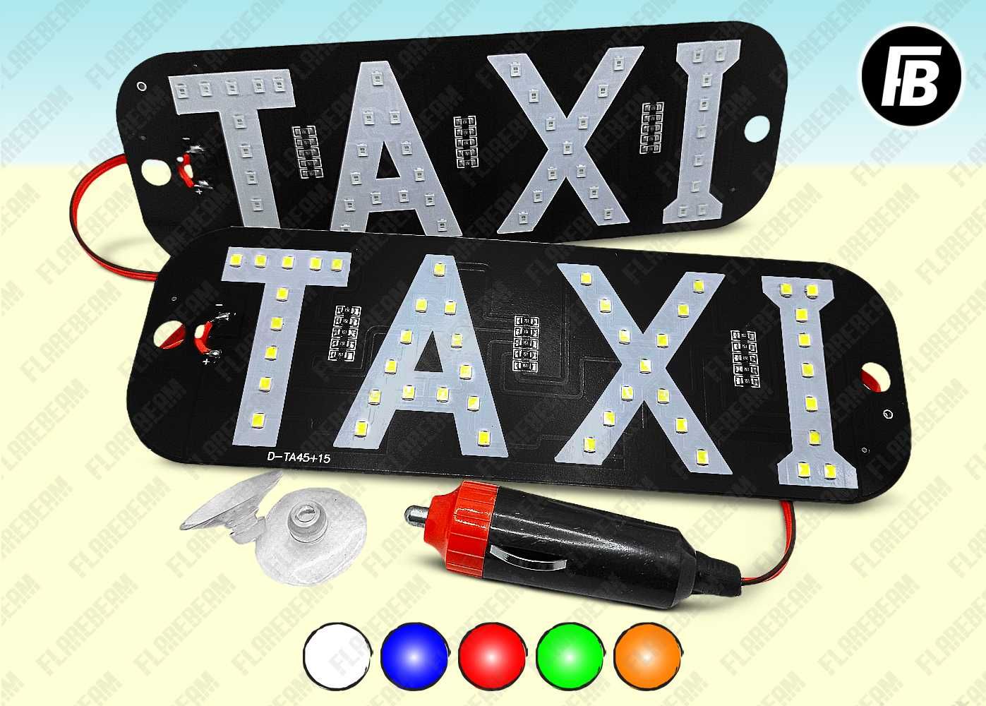 Табличка TAXI такси на стекло светодиодная диодная LED плафон шашка