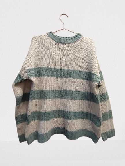 Sweter oversize w pasy L/XL
