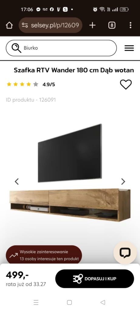 Szafka RTV wisząca