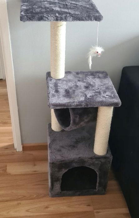 HIT Drapak dla kota domek legowisko słupek do drapania zabawka 90cm