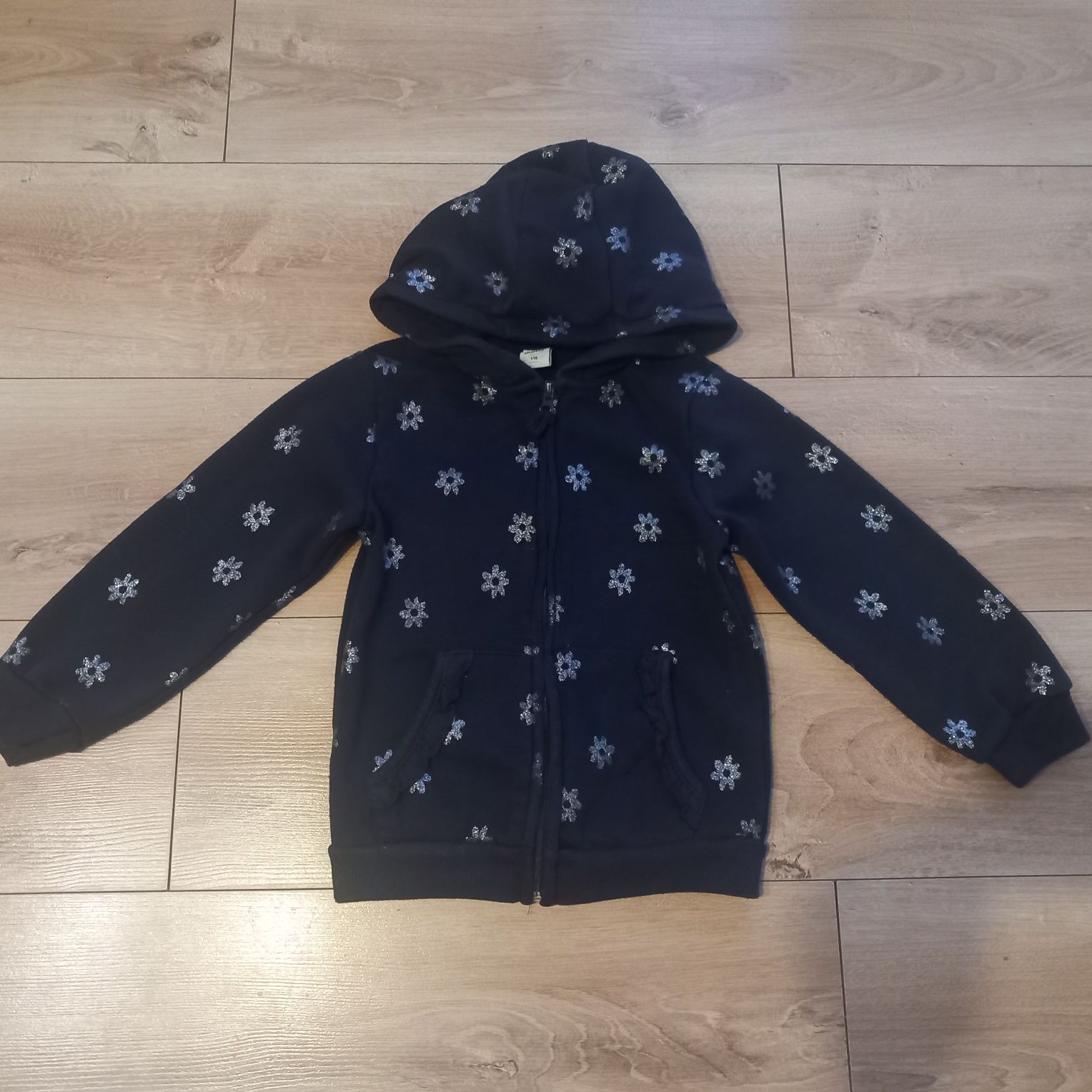 Bluza rozpinana gramatowa na zamek w kwiatki dla dziewczynki rozm 116