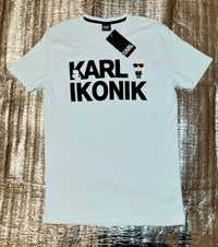 Nowa koszulka KARL LAGERFELD IKONIK TREND MODA prezent Tshirt okazja L
