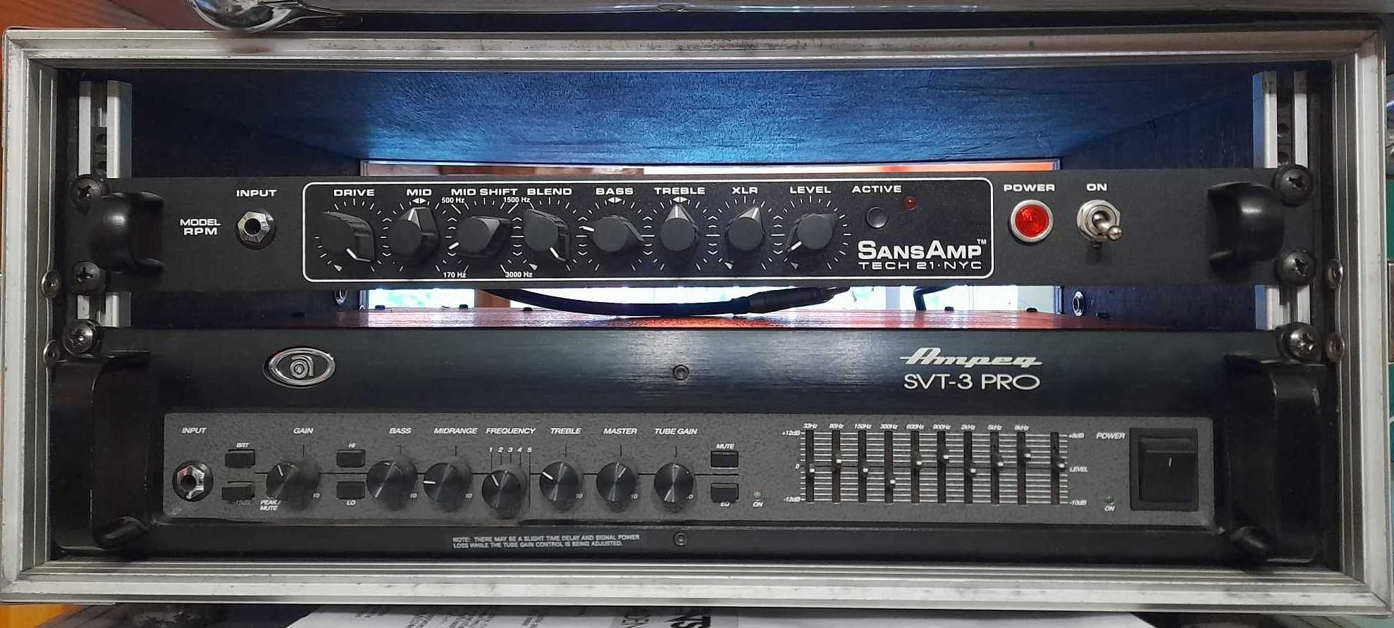 Ampeg SVT-3 PRO, SansAmp RPM, Warwick RockCase